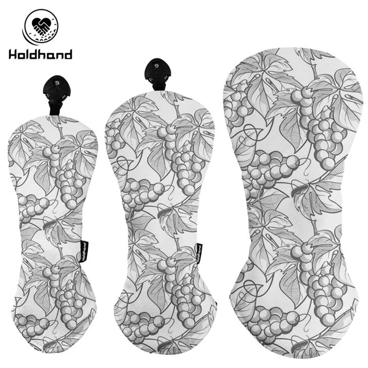 Breathable Quilted Leather Golf Fairway Headcover, Fashion Golf Club Head Cover factory