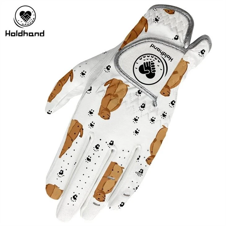 Cute Animal New PRINTING DESIGN MEN'S GOLF GLOVES HIGH QUALITY CABRETTA LEATHER CUSTOM LOGO
