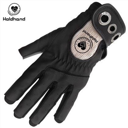 ハーフフィンガーグローブブラックカラーメーカープレミアム合成皮革ゴルフグローブ通気性メッシュデザイン