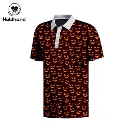 ハロウィン フェスティバル ギフト フィッティング 高品質 ポロ Tシャツ 半袖 男女兼用