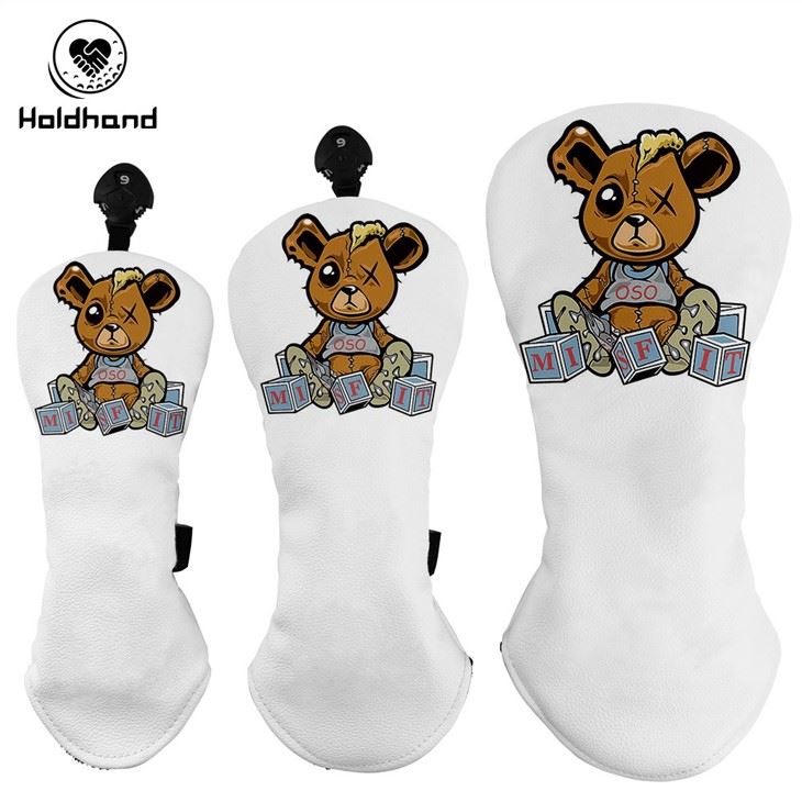 Very Cute Golf Headcover With Custom Print PU Leather