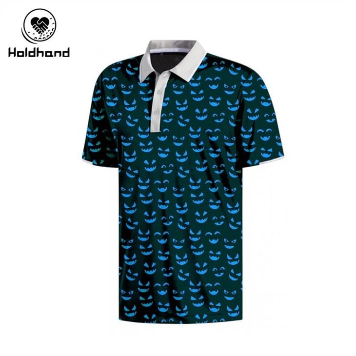 Wholesales Customized Logo Label 100% Polyester Flat Collar Golf Polo Printed Uniform Short Sleeve Polo Tshirts For Men