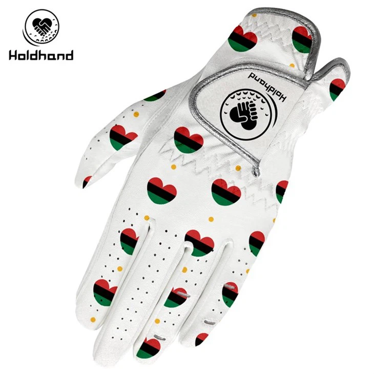 Custom Design Manufacture High Quality PU Leather Woman Fit Printing Golf Gloves